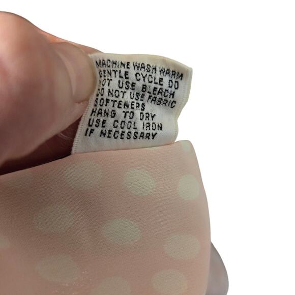 Chaus 16 Baby Pink/White Polka Dot Dainty Baby Doll Top/Blouse [240] - Picture 8 of 9